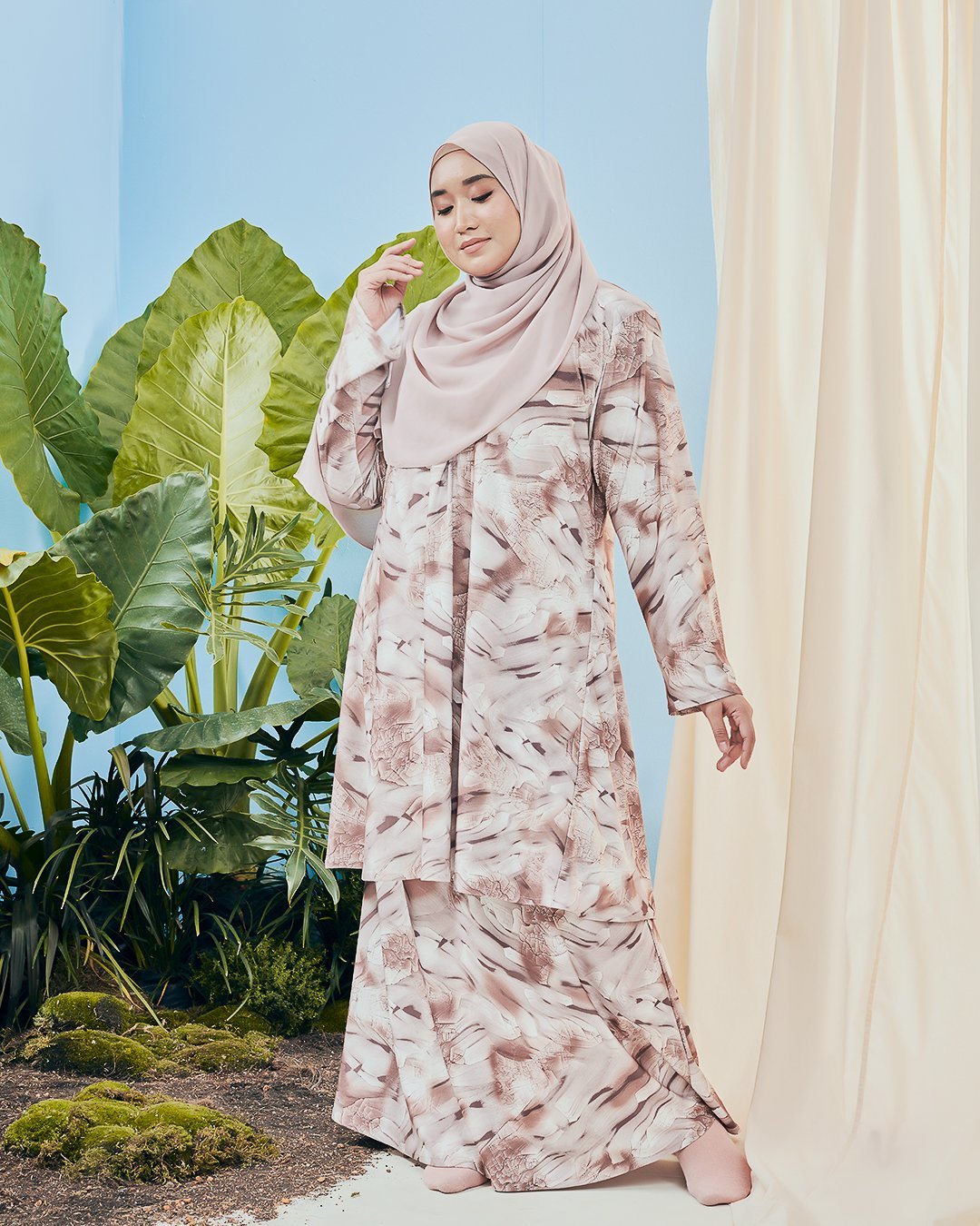 Baju Kurung Pahang Kozi Kiava - Teak Brown