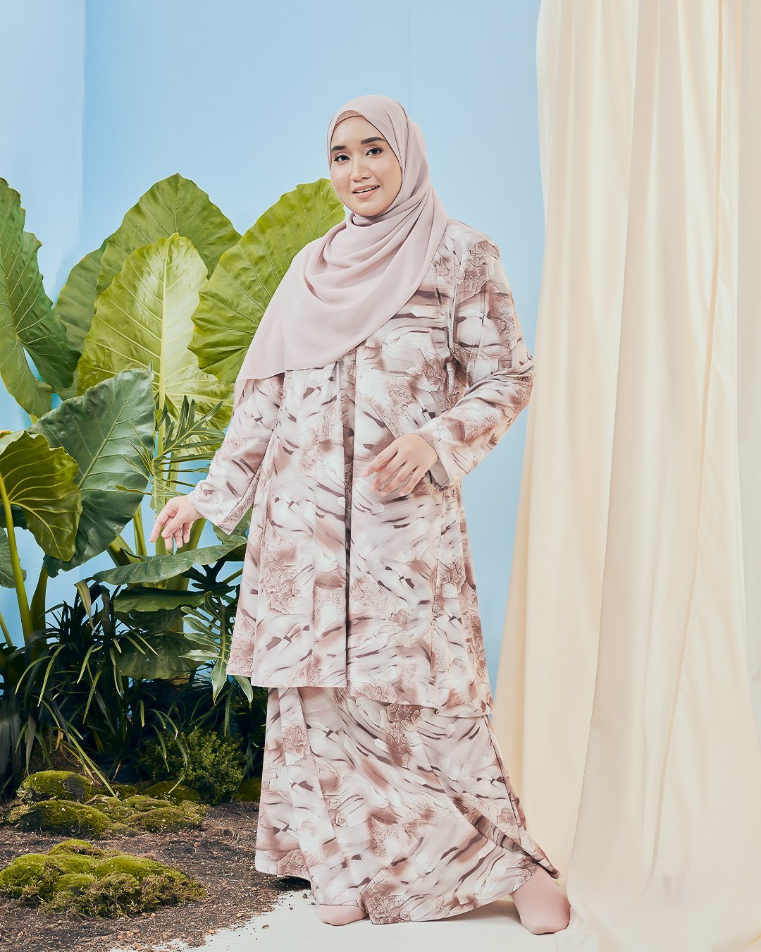 Baju Kurung Pahang Kozi Kiava - Teak Brown