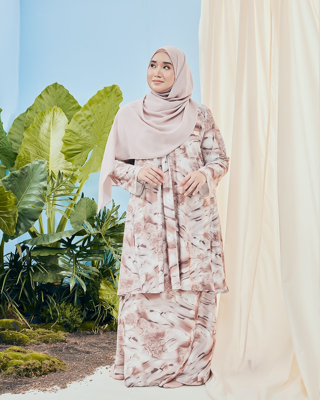 Baju Kurung Pahang Kozi Kiava - Teak Brown