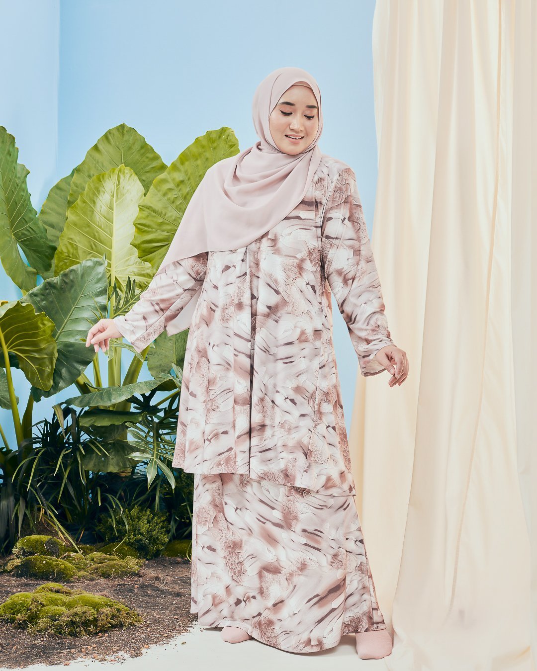 Baju Kurung Pahang Kozi Kiava - Teak Brown