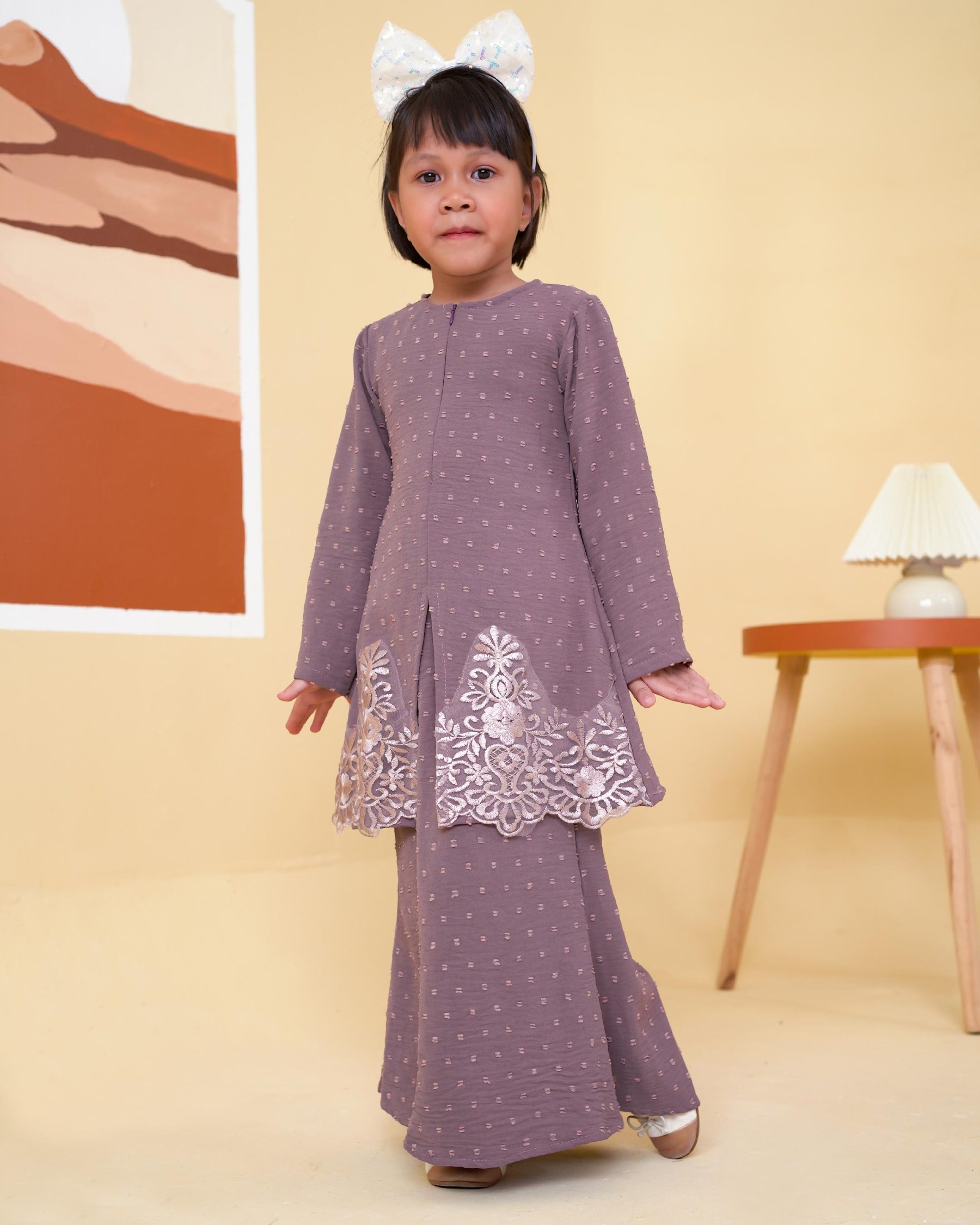 Baju Kebaya Lace Syawali Kids - Lilac Purple