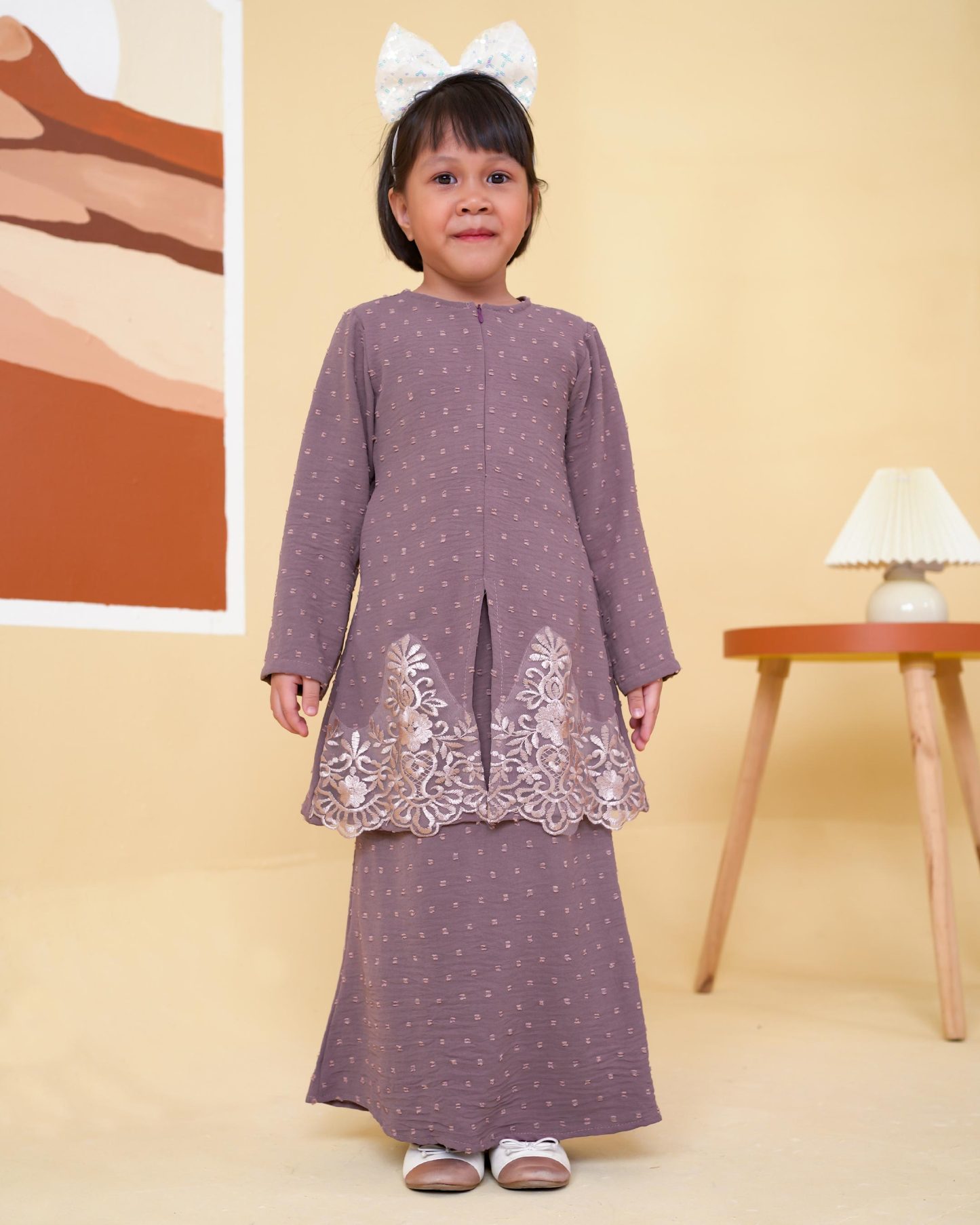 Baju Kebaya Lace Syawali Kids - Lilac Purple