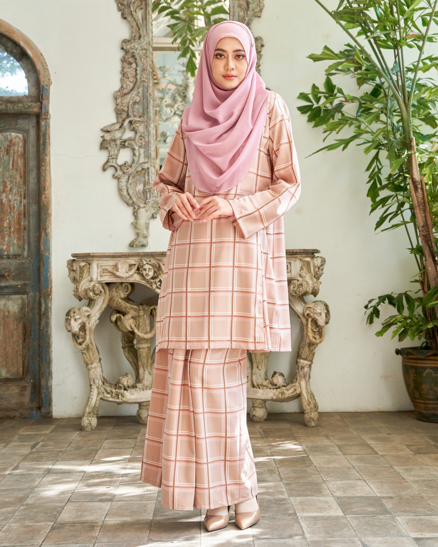 Baju Kurung Pahang Lestari - Buff Cream