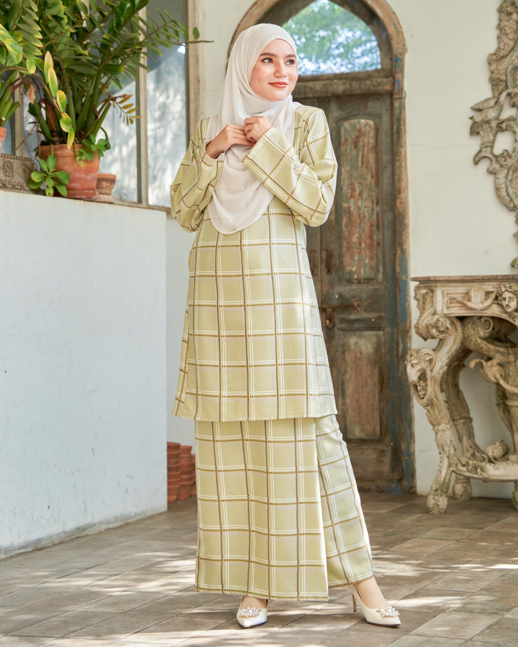 Baju Kurung Pahang Lestari - Khaki