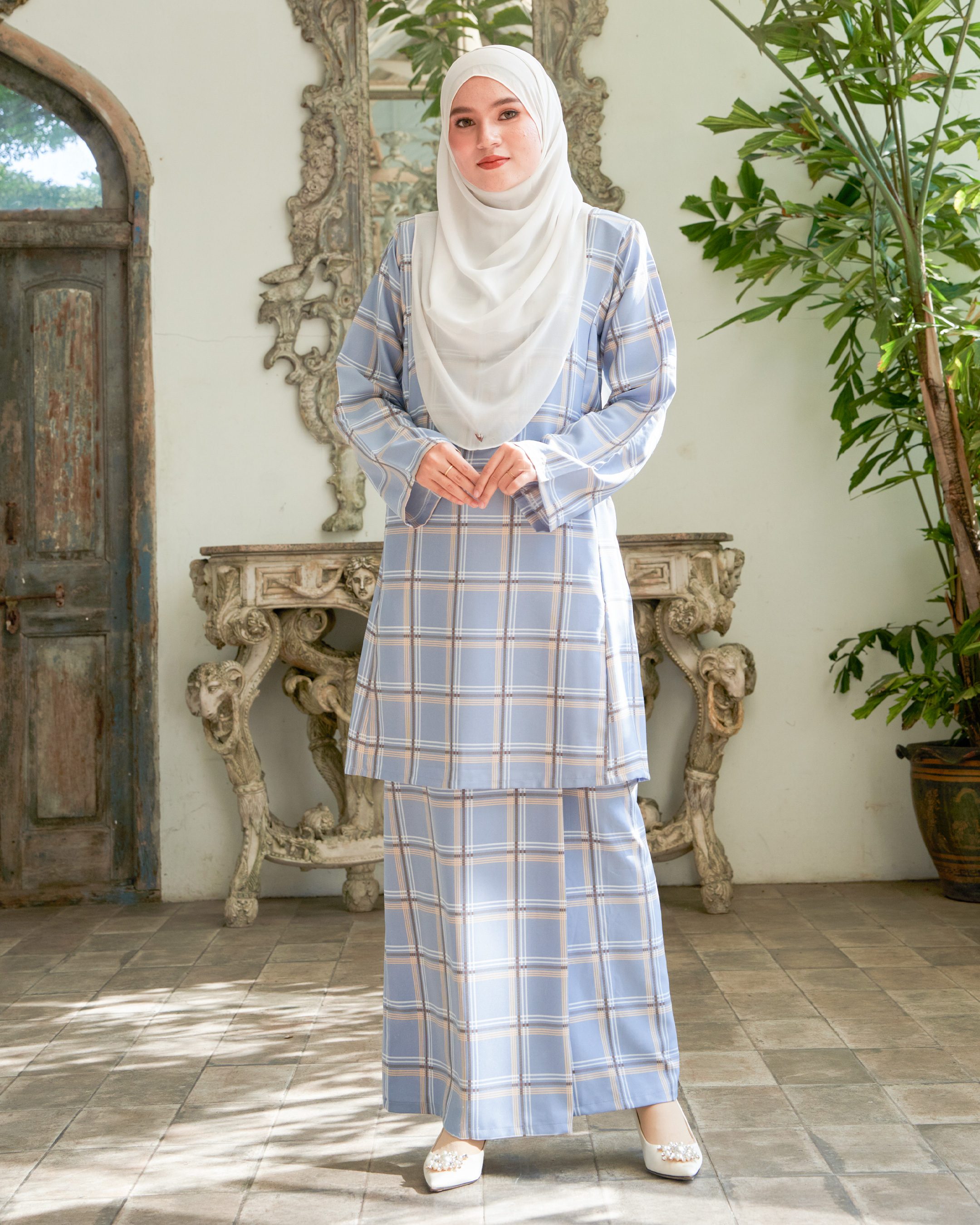 Baju Kurung Pahang Lestari - Slate Blue
