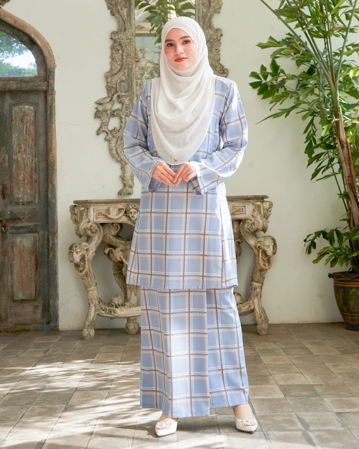 Baju Kurung Pahang Lestari - Slate Blue