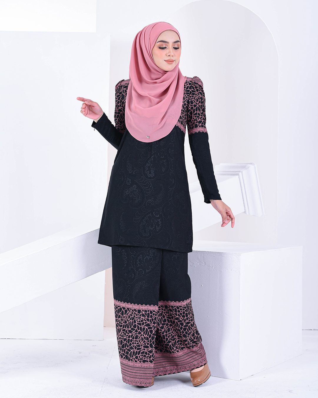 Baju Kurung Puffy Raudhah - Mulberry Purple