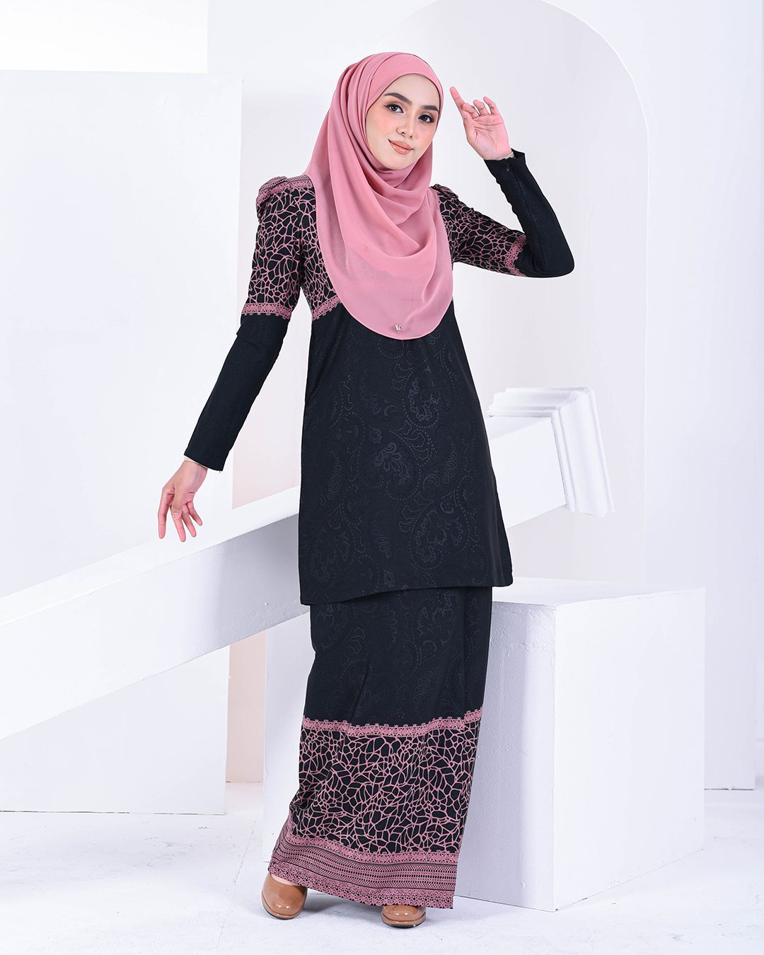 Baju Kurung Puffy Raudhah - Mulberry Purple