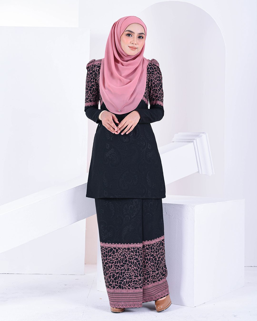 Baju Kurung Puffy Raudhah - Mulberry Purple