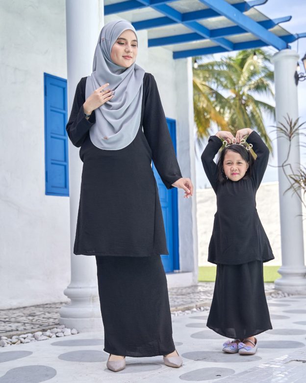 Baju Kurung Pahang Sara Kids - Black
