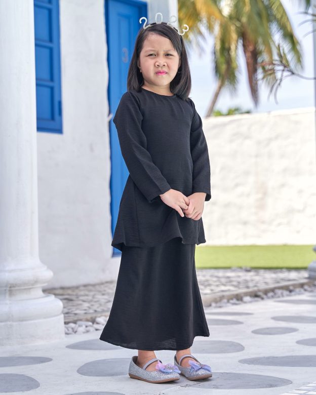 Baju Kurung Pahang Sara Kids - Black