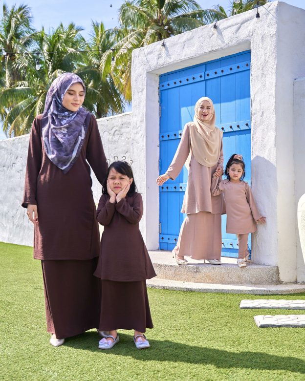 Baju Kurung Pahang Sara Kids - Peru Brown