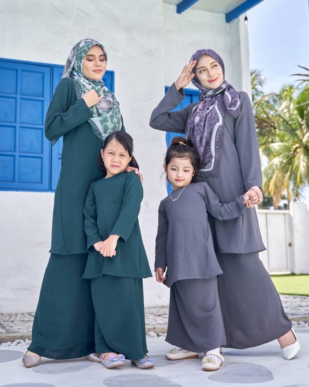 Baju Kurung Pahang Sara Kids - Peru Brown