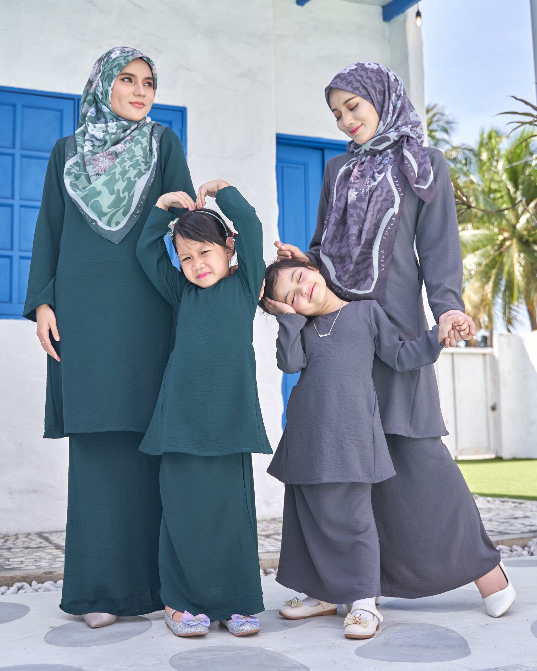 Baju Kurung Pahang Sara Kids - Emerald Green