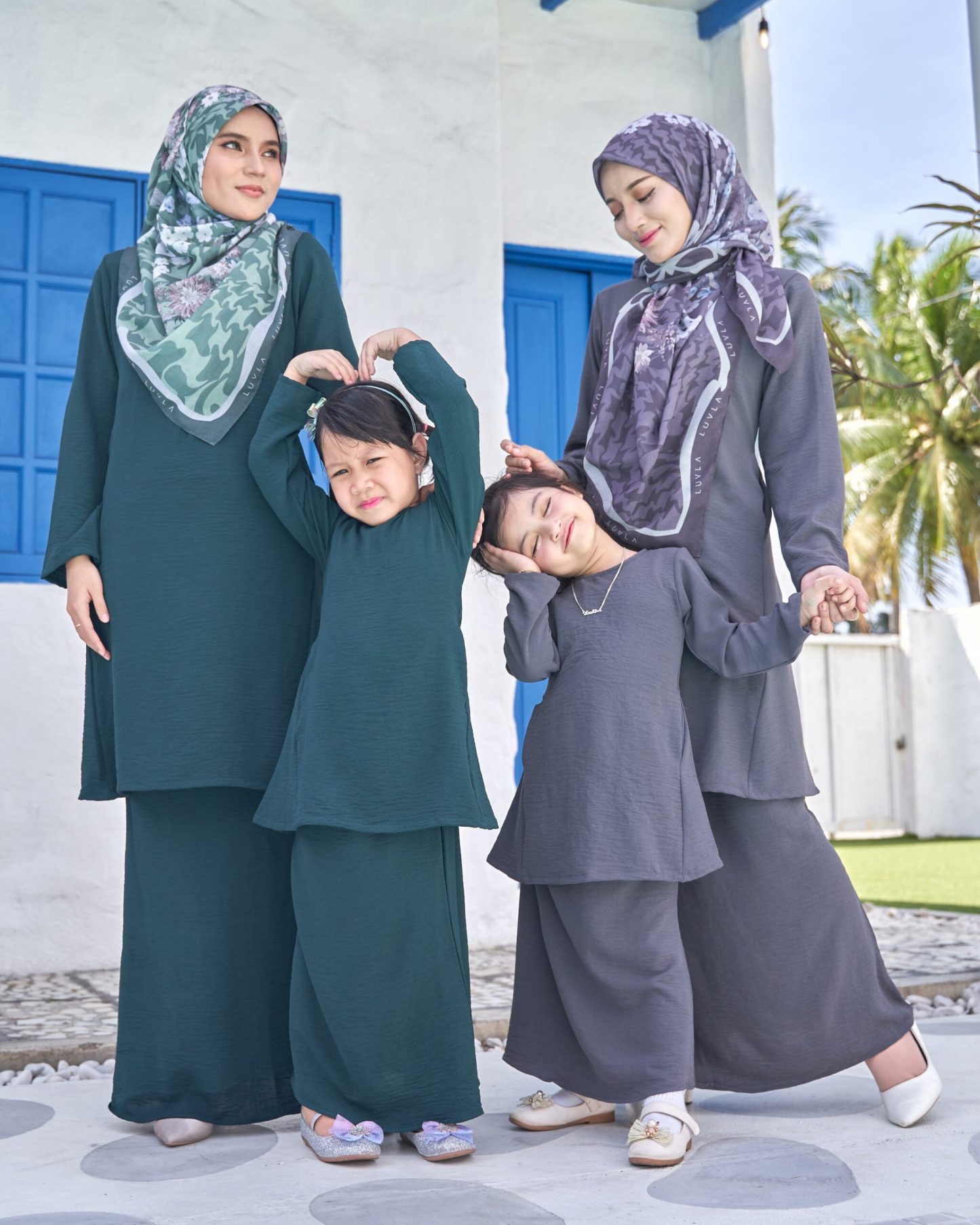 Baju Kurung Pahang Sara Kids - Emerald Green