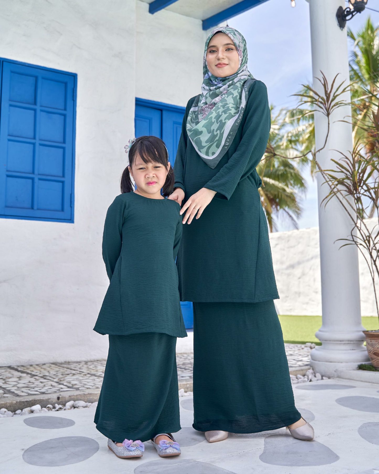 Baju Kurung Pahang Sara Kids - Emerald Green