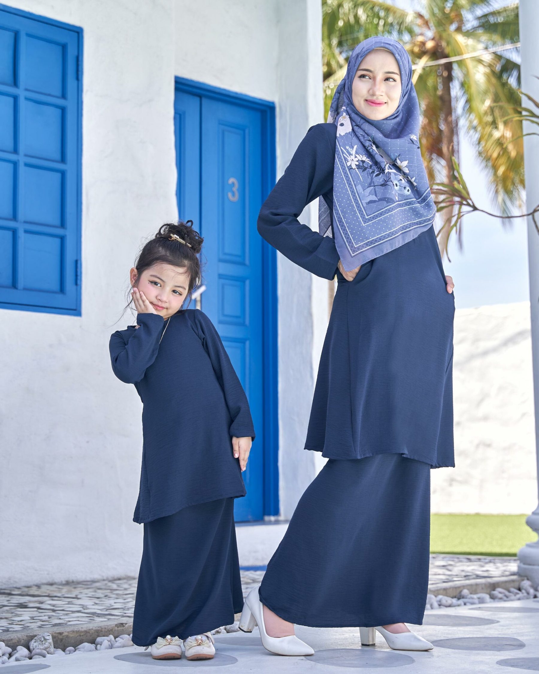 Baju Kurung Pahang Sara Kids - Midnight Blue