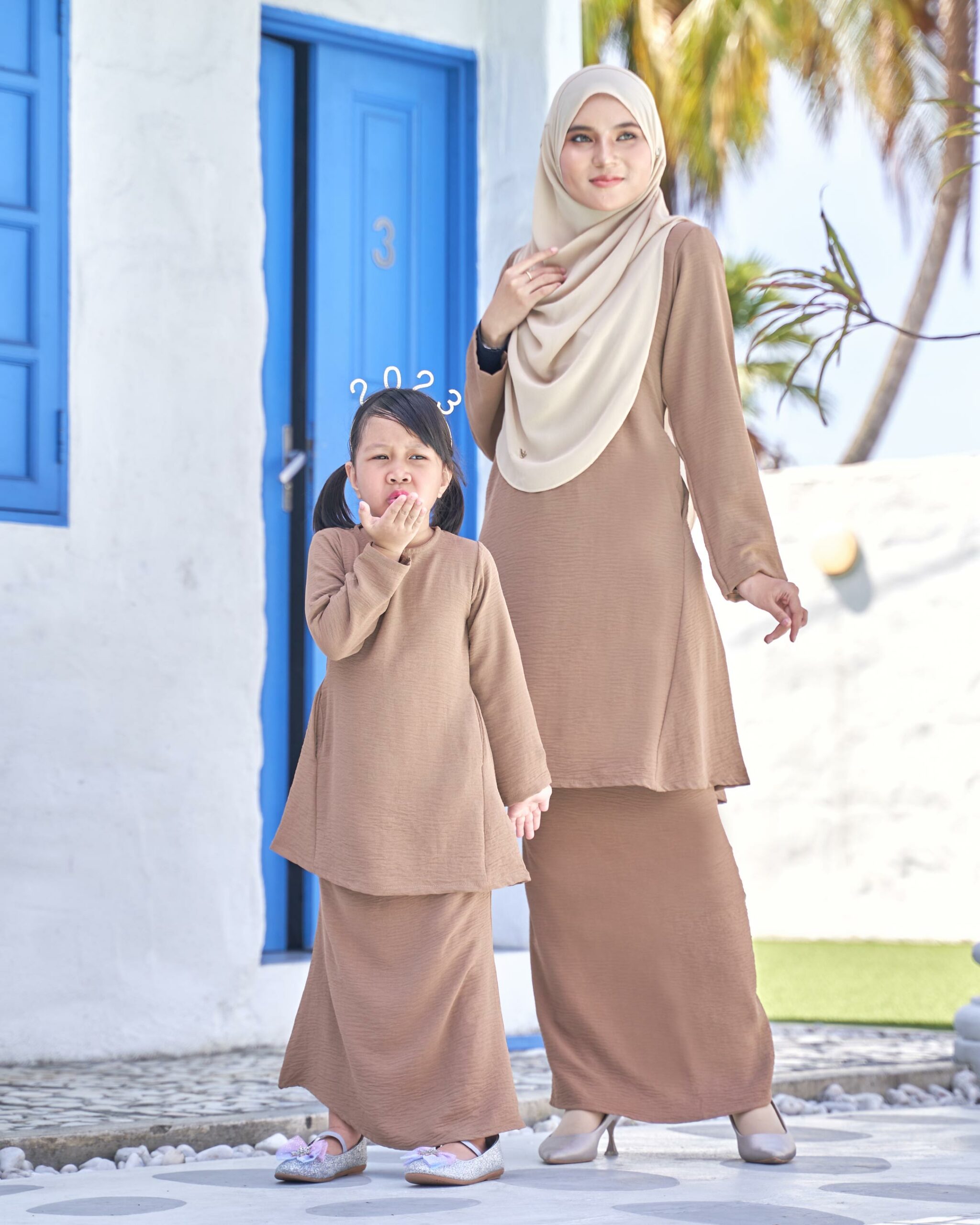 Baju Kurung Pahang Sara Kids - Peru Brown