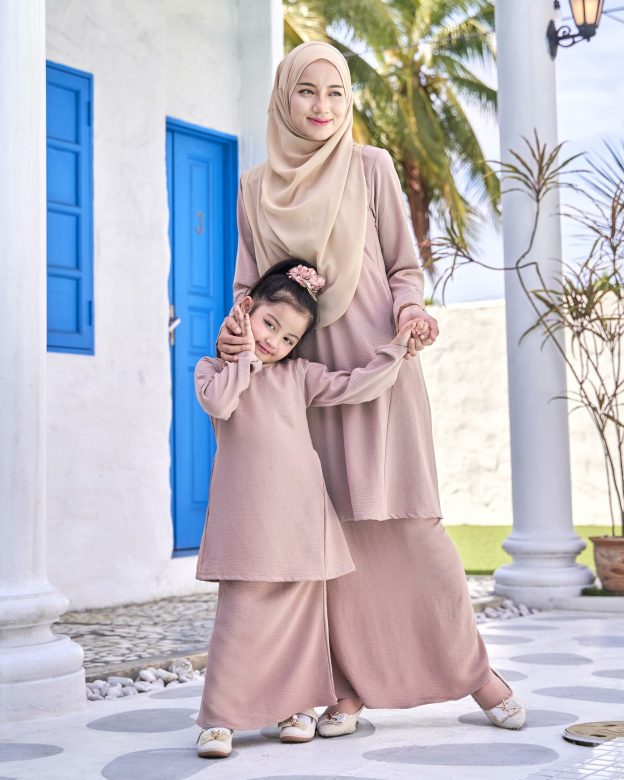 Baju Kurung Pahang Sara Kids - Shakes Tan