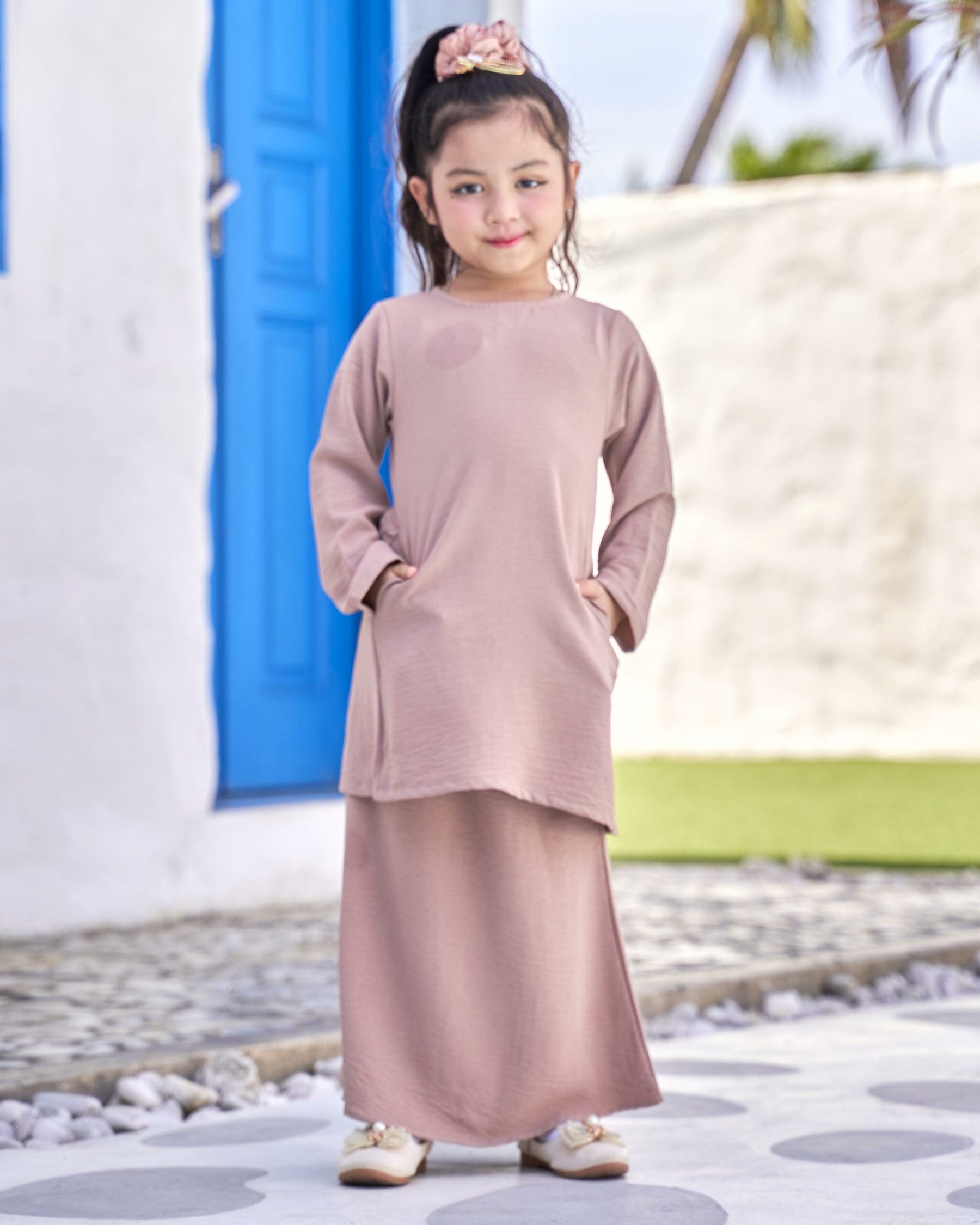 Baju Kurung Pahang Sara Kids - Shakes Tan