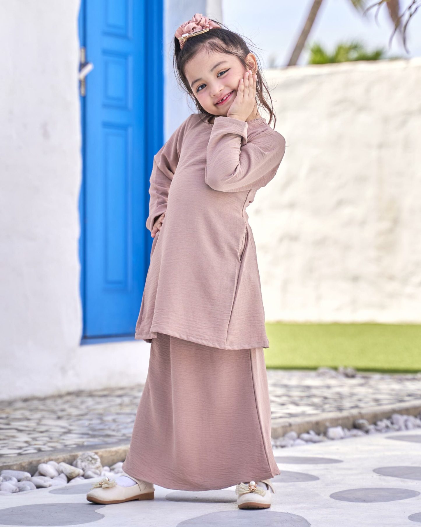 Baju Kurung Pahang Sara Kids - Shakes Tan