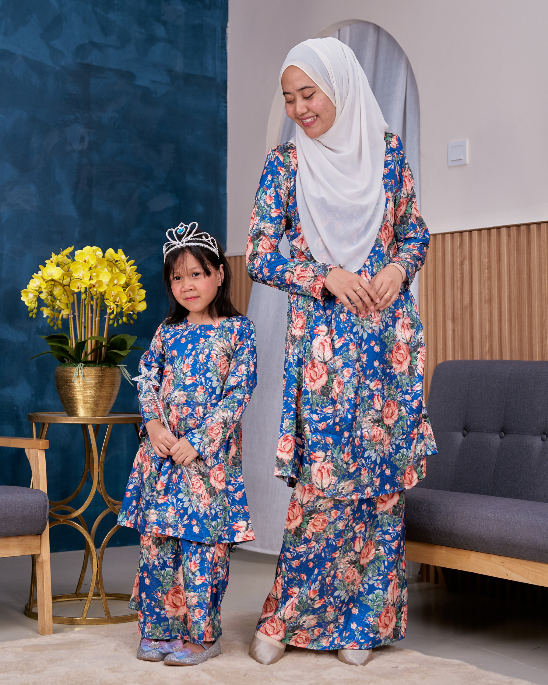 Baju Kurung Pahang Sarina Kids - Rosie Blue