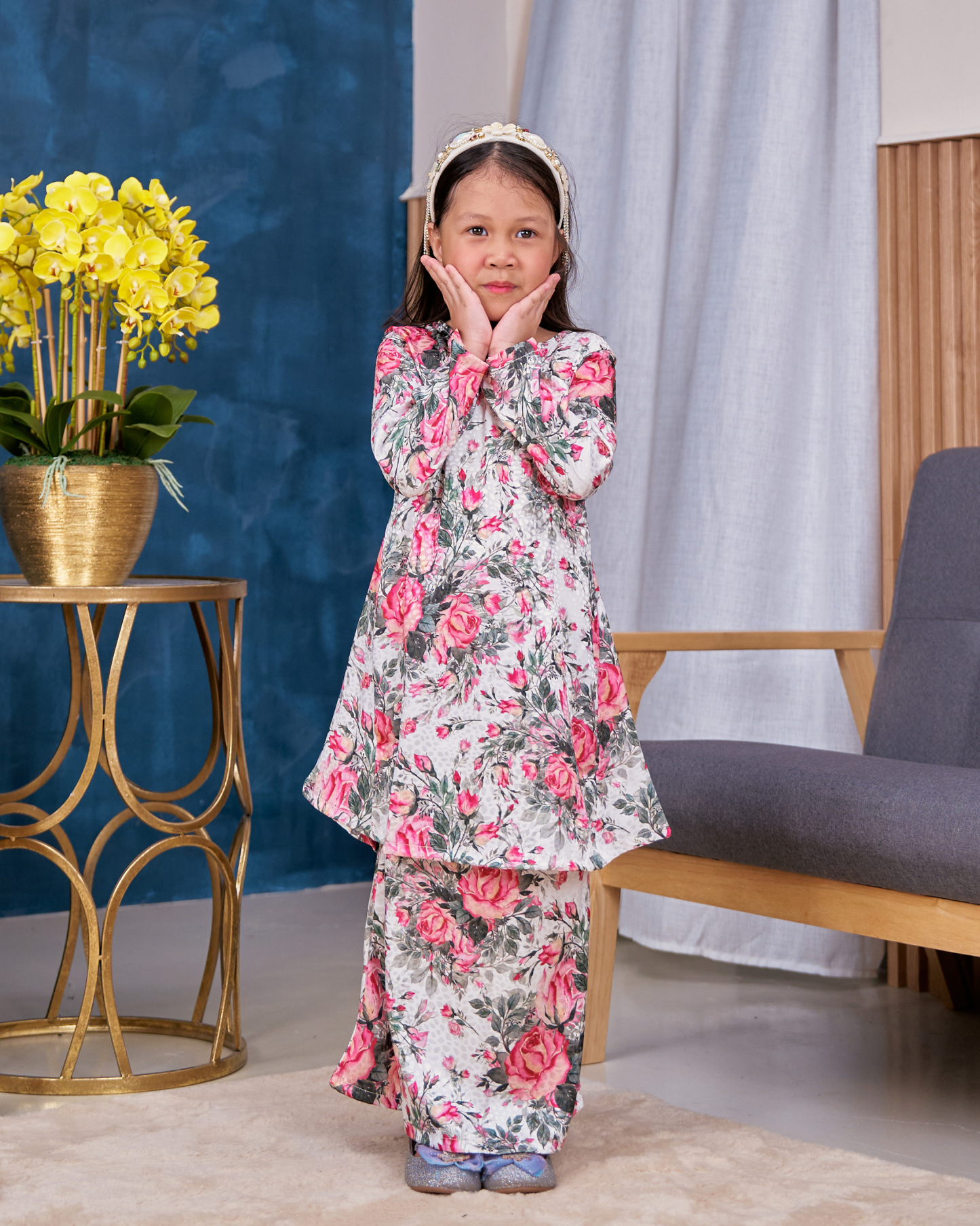 Baju Kurung Pahang Sarina Kids - Rosie White