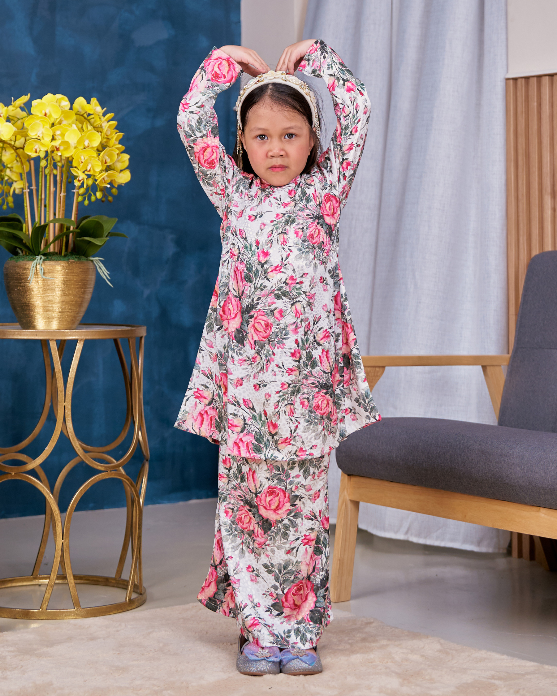 Baju Kurung Pahang Sarina Kids - Rosie White