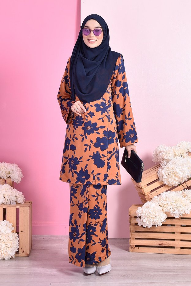 Baju Kurung Pahang Siti - Tangerine