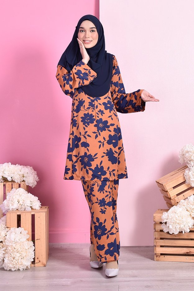 Baju Kurung Pahang Siti - Tangerine