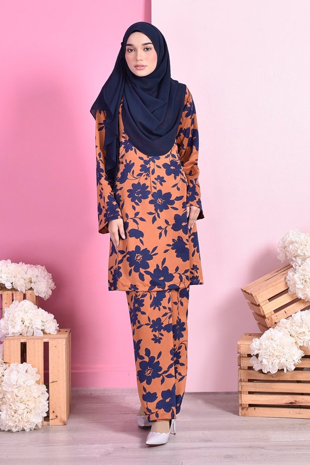 Baju Kurung Pahang Siti - Tangerine