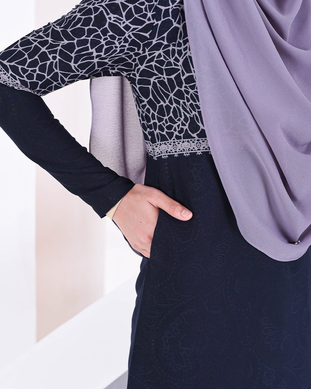 Baju Kurung Puffy Raudhah - Midnight Blue
