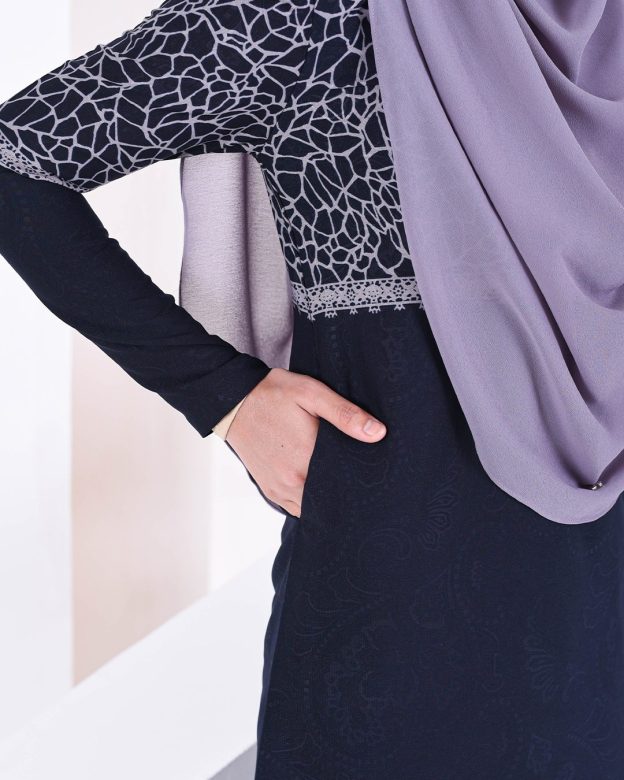 Baju Kurung Puffy Raudhah - Midnight Blue