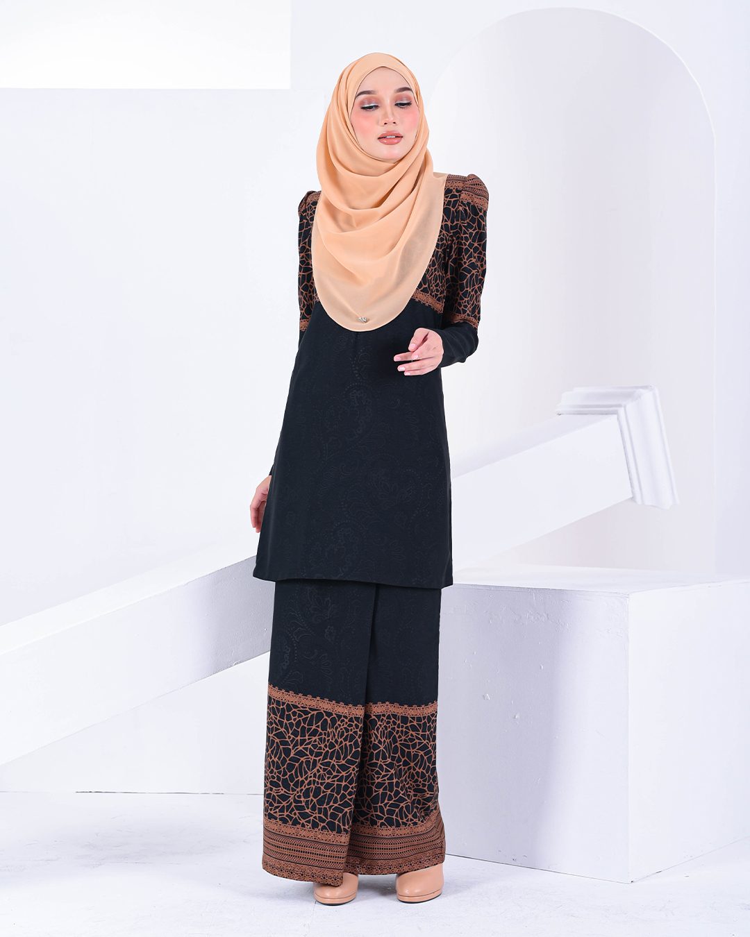 Baju Kurung Puffy Raudhah - Woody Brown