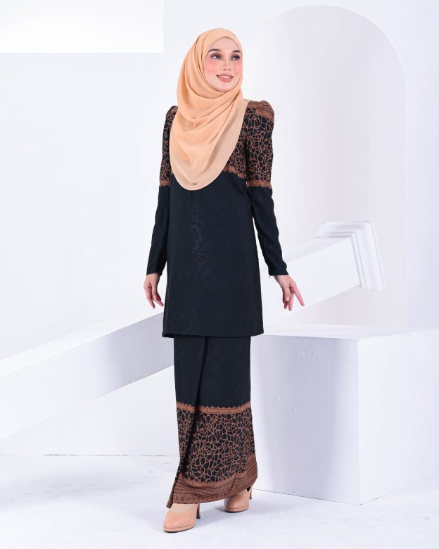 Baju Kurung Puffy Raudhah - Woody Brown