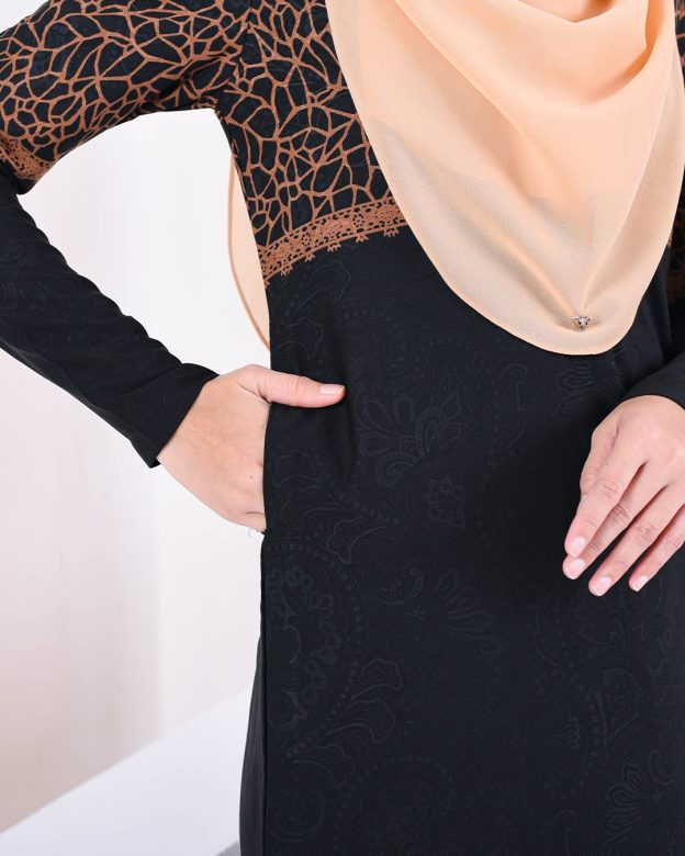 Baju Kurung Puffy Raudhah - Woody Brown