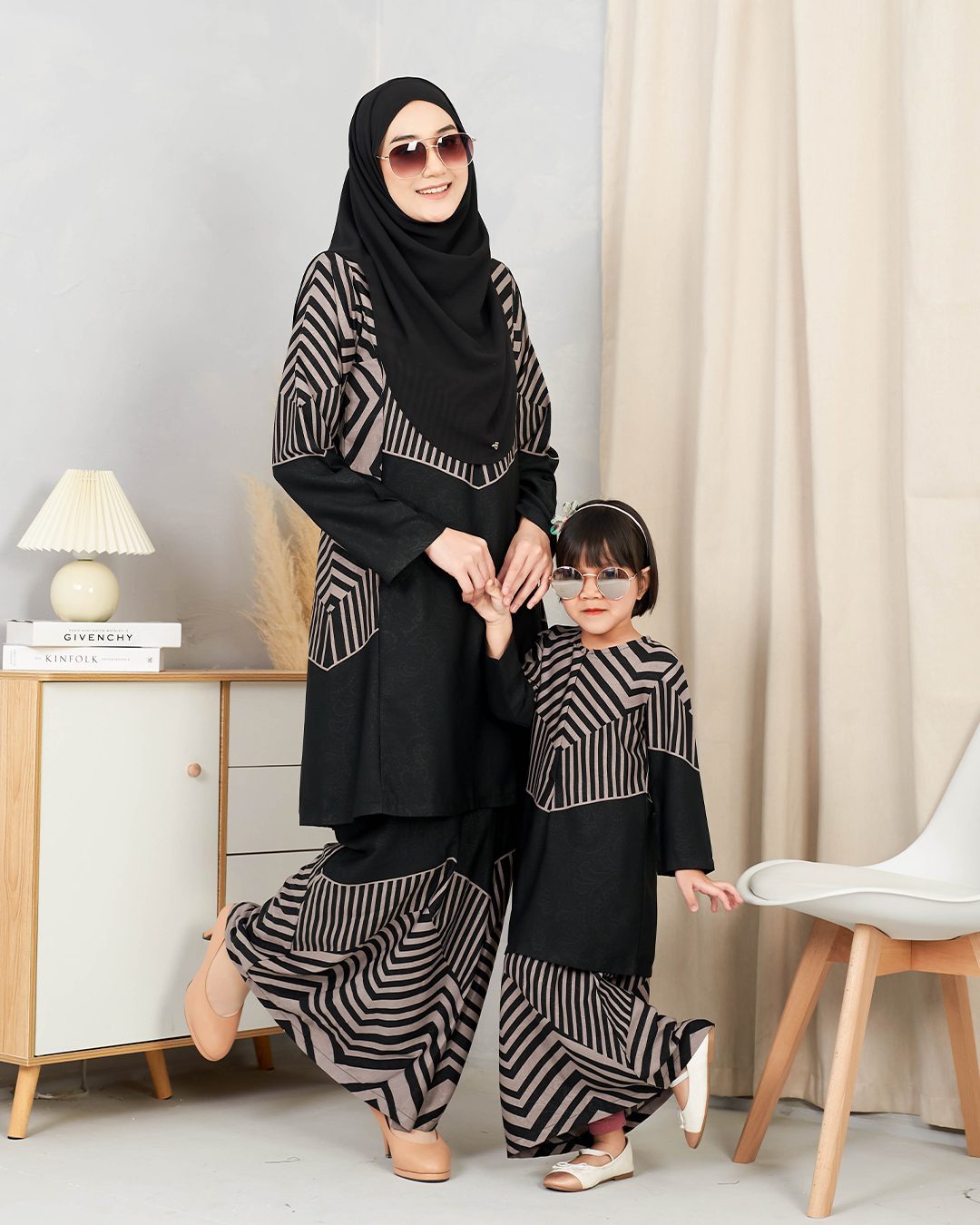 Baju Kurung Pahang Rauha Kids - Dove Grey