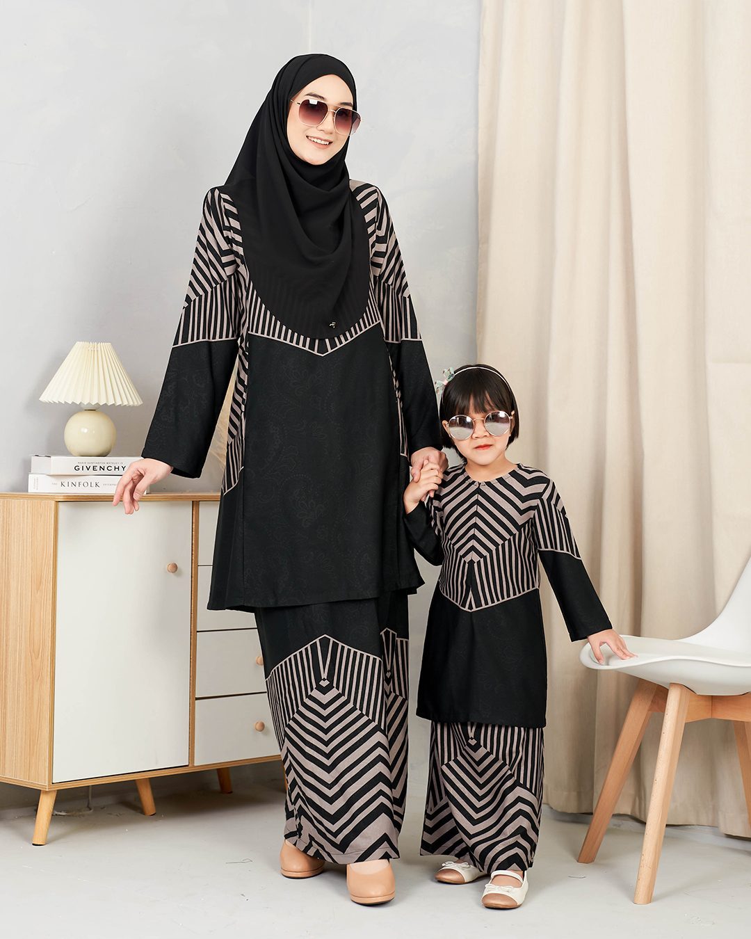 Baju Kurung Pahang Rauha Kids - Dove Grey