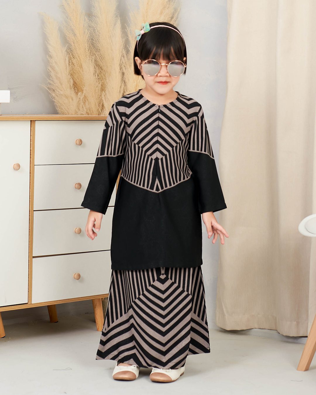 Baju Kurung Pahang Rauha Kids - Dove Grey