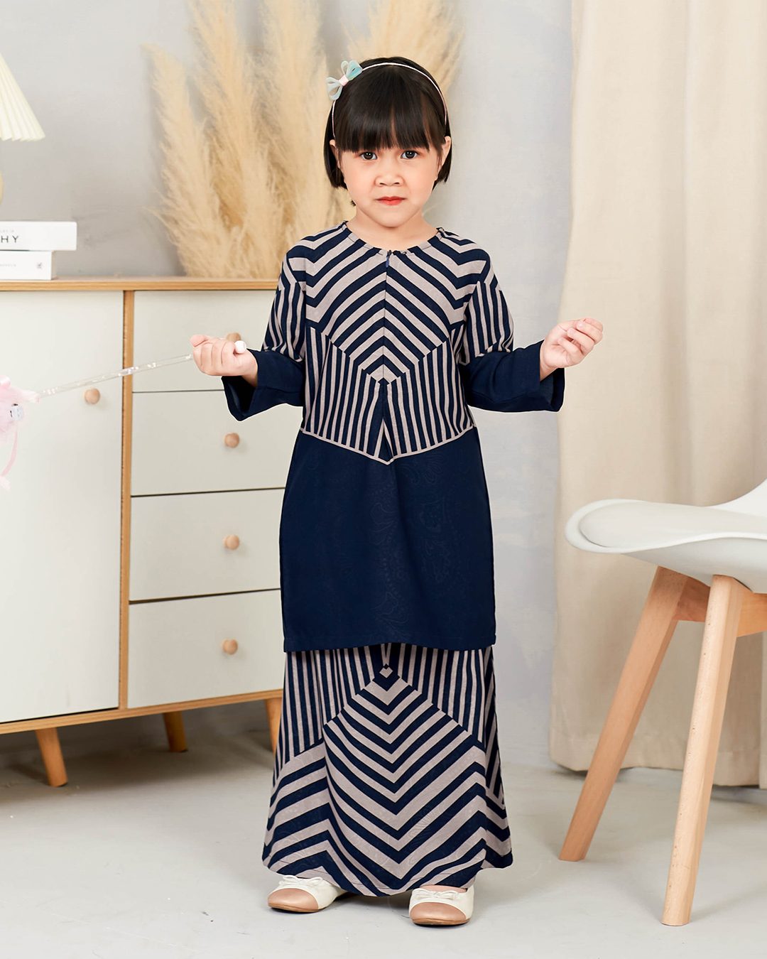 Baju Kurung Pahang Rauha Kids - Midnight Blue