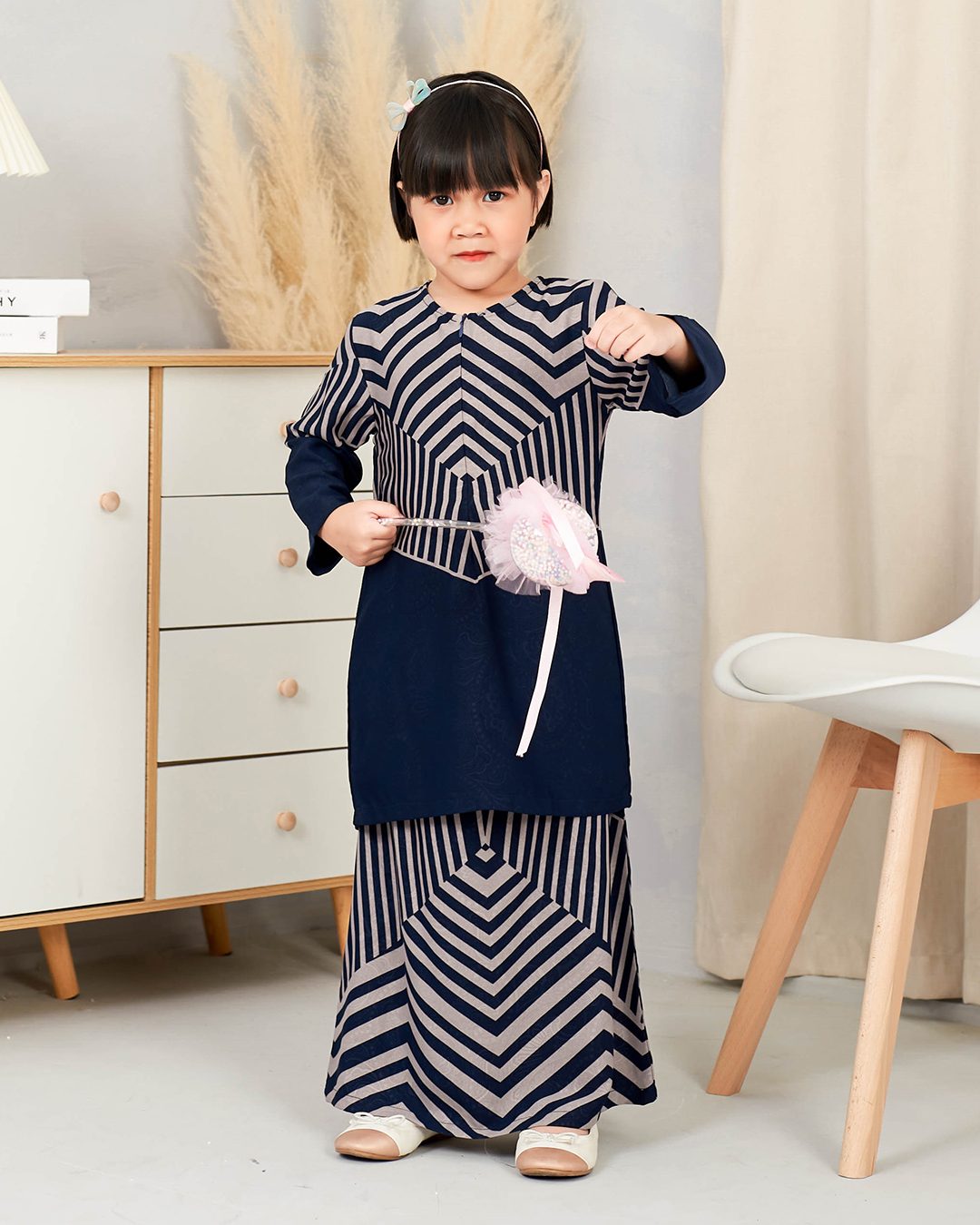 Baju Kurung Pahang Rauha Kids - Midnight Blue