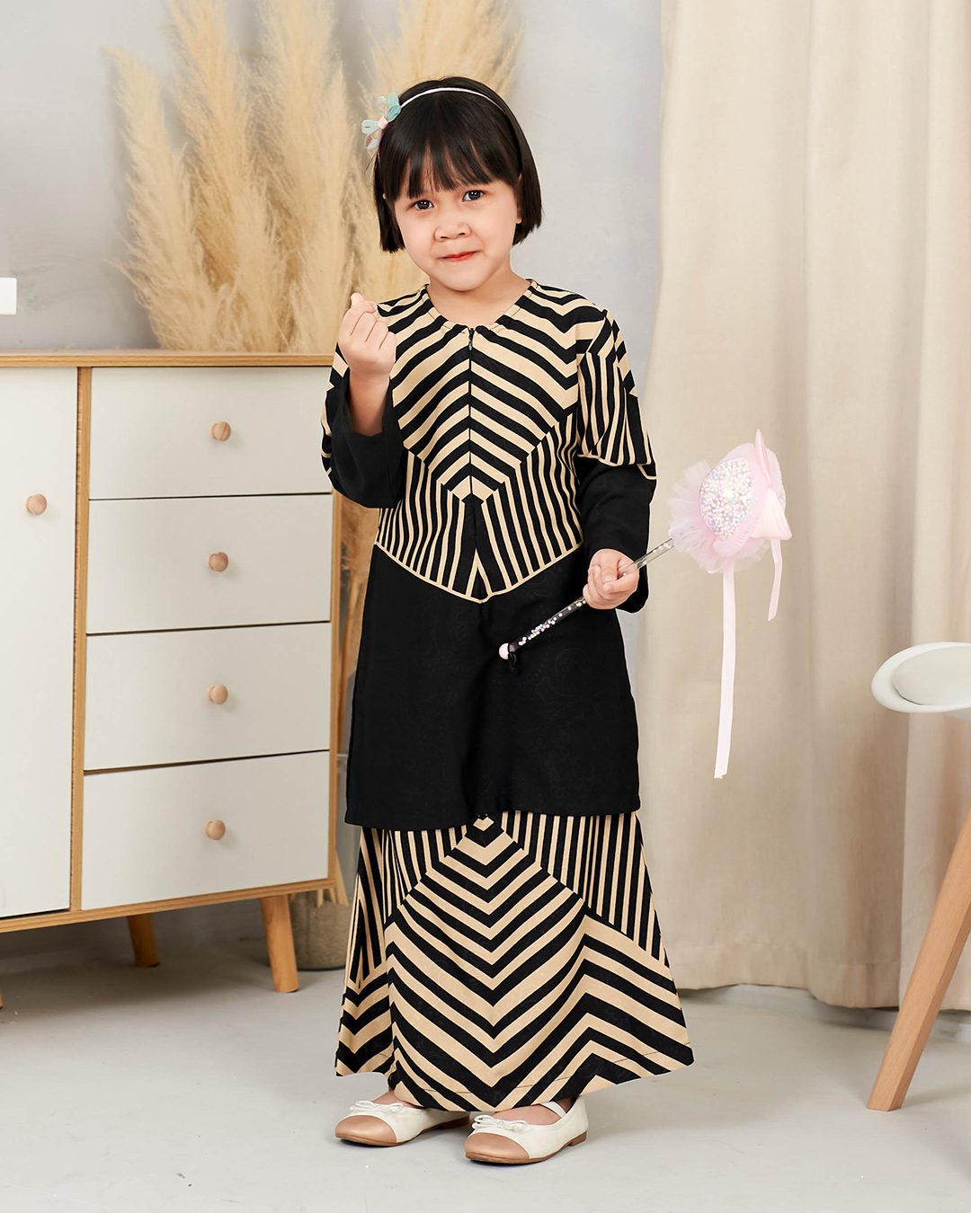 Baju Kurung Pahang Rauha Kids - Tan Brown