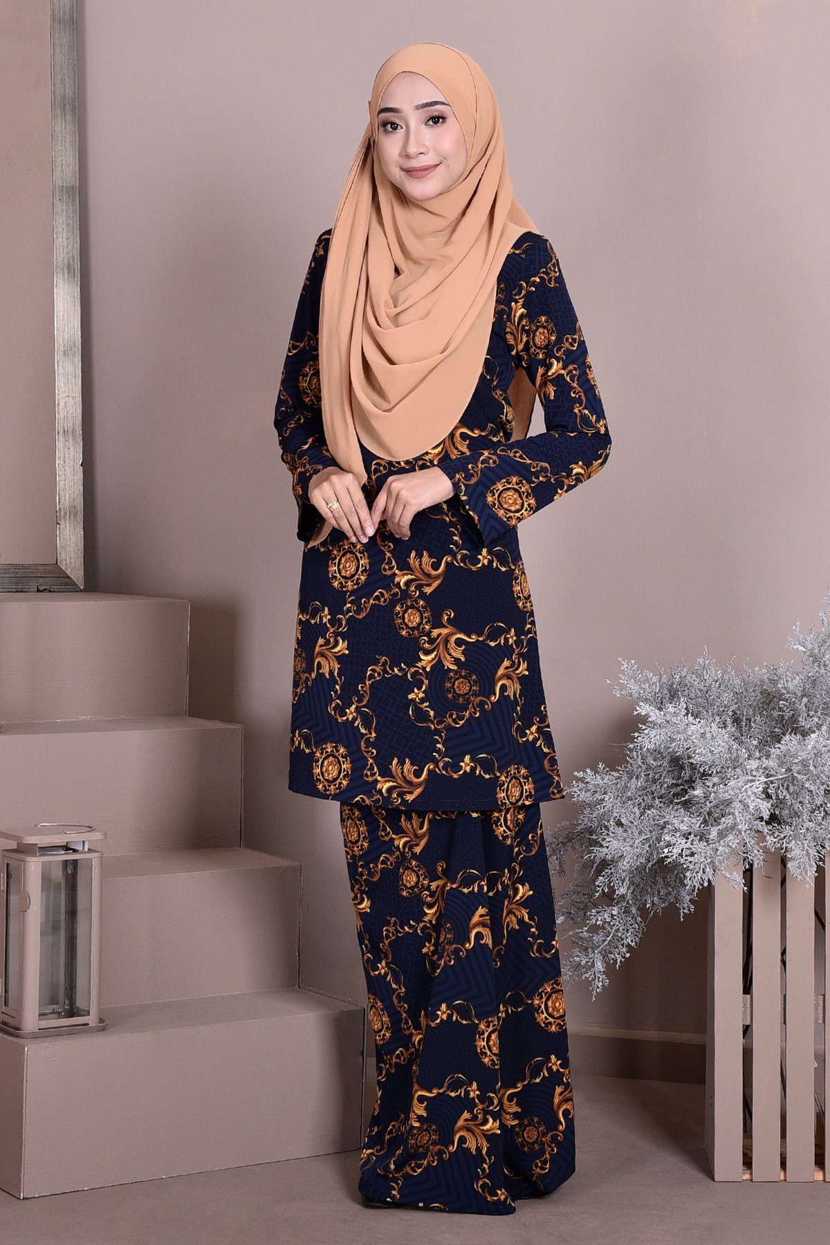 Baju Kurung Puteri Pahang Penelope - Deep Blue