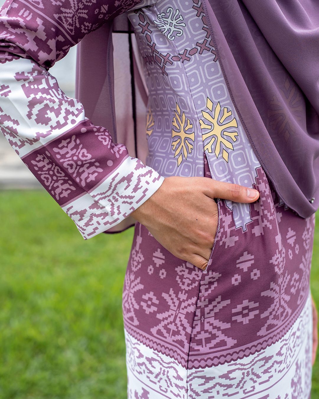 Baju Kurung Batik Renila - Thistle Purple