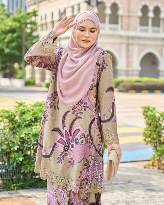 Baju Kurung Riau Batik Lasercut Haiza – Moss Army