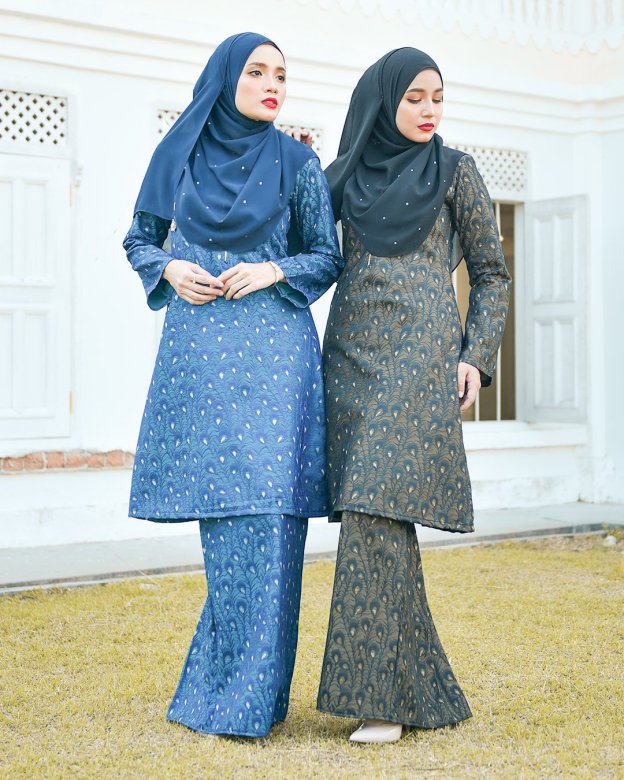 Baju Kurung Riau Lace Greece - Black Dust