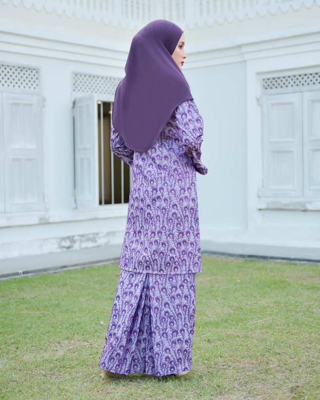 Baju Kurung Riau Lace Greece - Lavender Purple