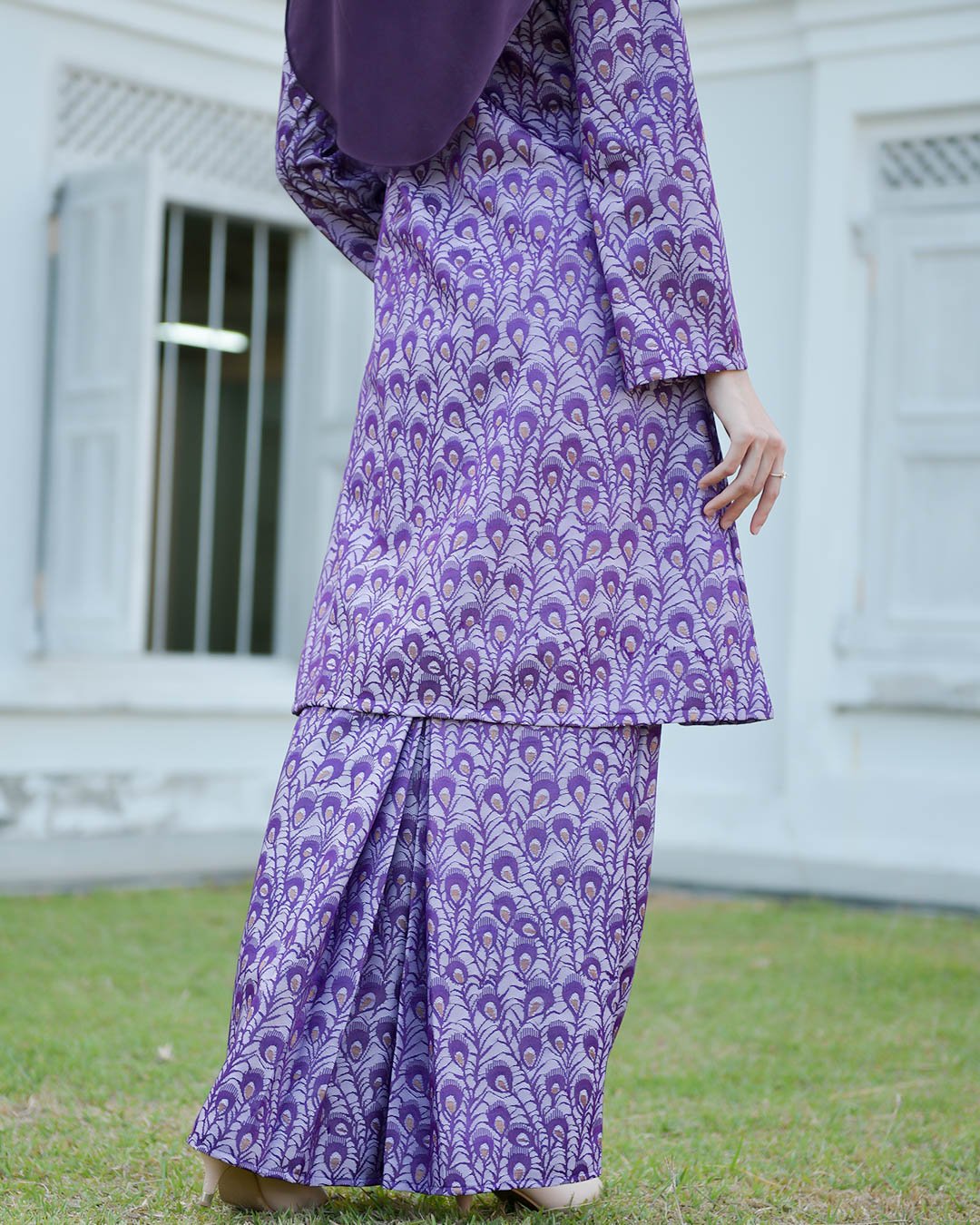 Baju Kurung Riau Lace Greece - Lavender Purple