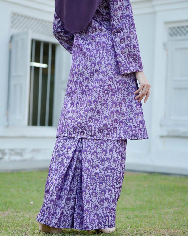 Baju Kurung Riau Lace Greece - Lavender Purple