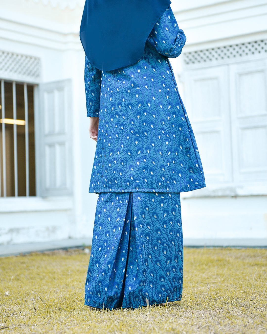 Baju Kurung Riau Lace Greece - Sea Blue